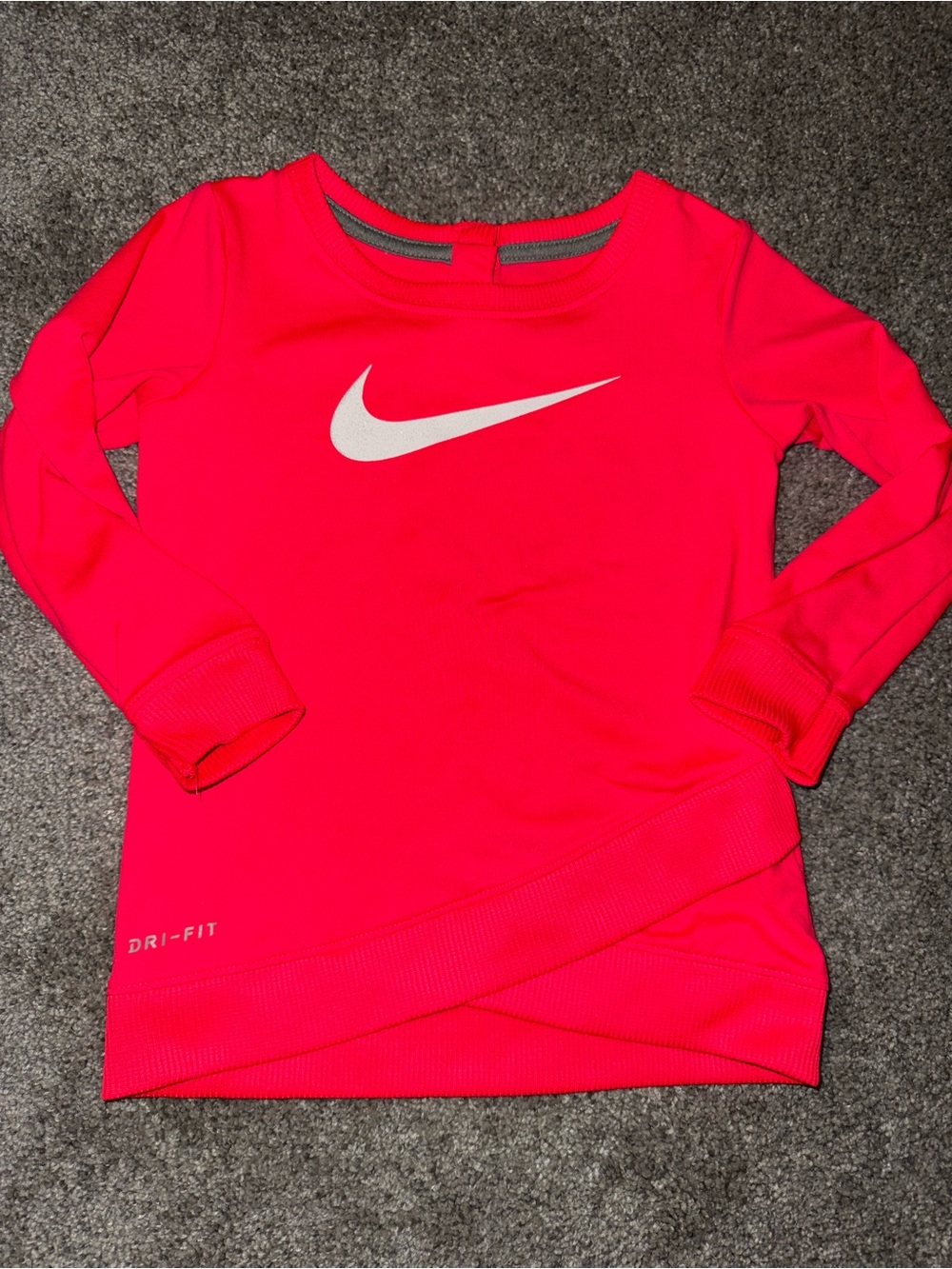 Nike-girls 24m- tunic criss cross lightweight sweatshirt with glitter swish logo